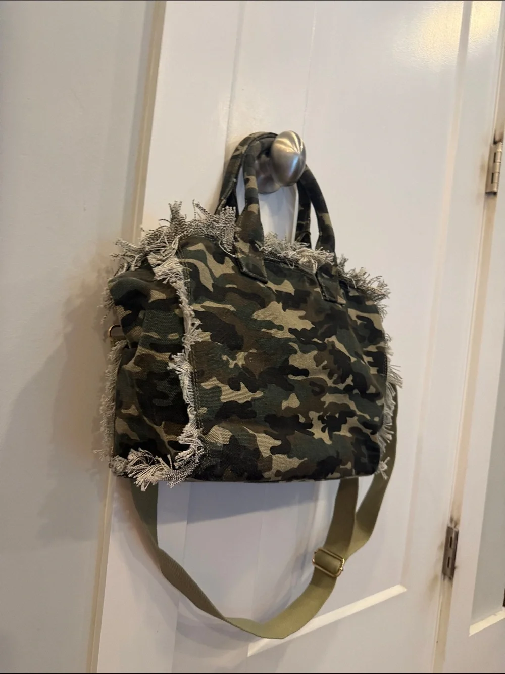 Camo Fringe Duffel Bag - Green Camo